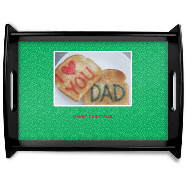 Custom Design Your Own Black Wooden Tray - Large