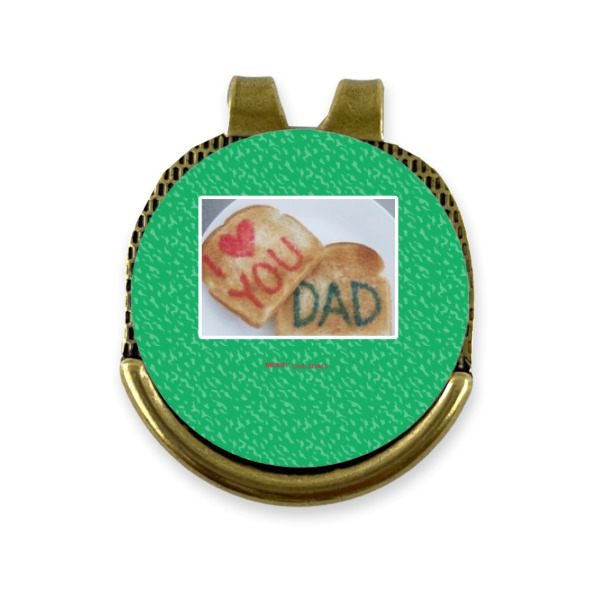 Custom Design - Golf Ball Marker Hat Clip Gold - Front