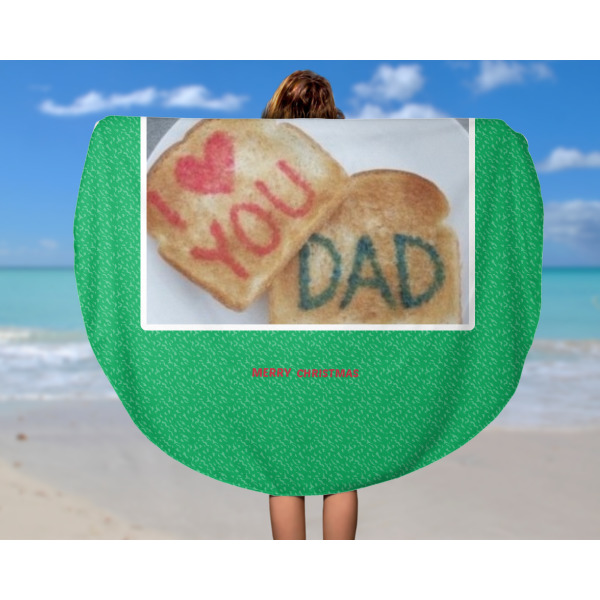 Custom Design - Round Beach Towel - In Use