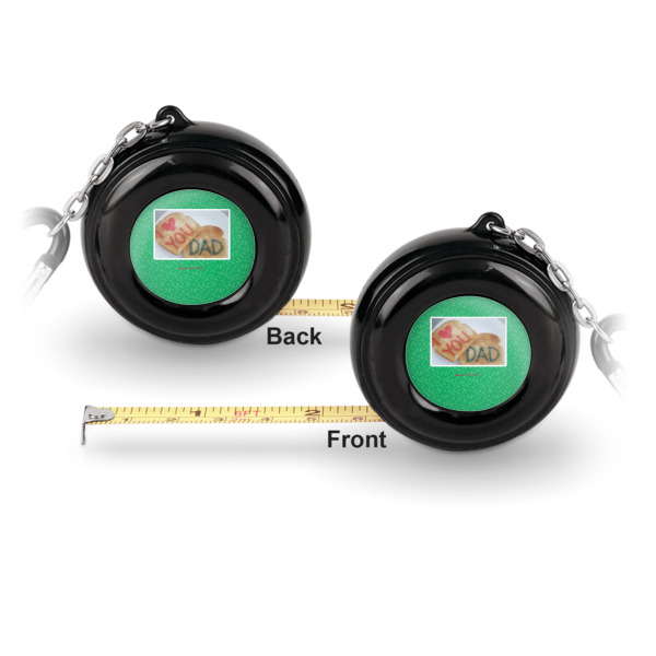 Custom Design - 6ft Pocket Tape Measure w/ Carabiner Hook - Front and Back