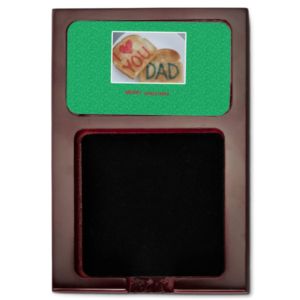 Custom Design - Red Mahogany Sticky Note Holder - Flat