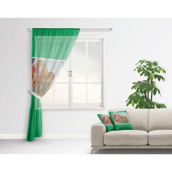 Custom Design - Sheer Curtain With Window and Rod - in Room Matching Pillow
