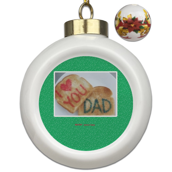 Custom Design Your Own Ceramic Ball Ornaments - Poinsettia Garland