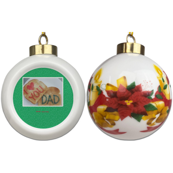 Custom Design - Ceramic Christmas Ornament - Poinsettias (APPROVAL)