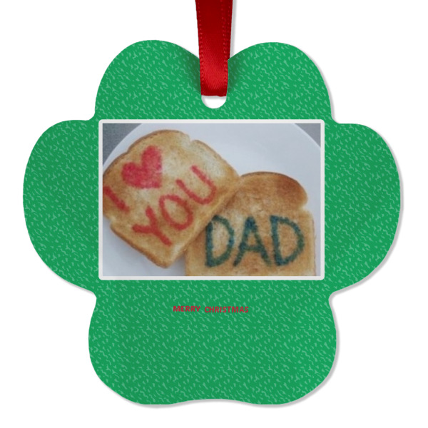 Custom Design - Metal Paw Ornament - Front