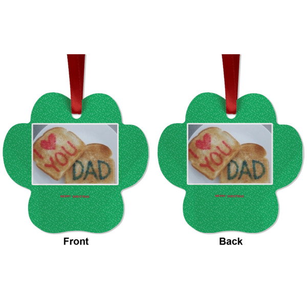 Custom Design - Metal Paw Ornament - Front and Back