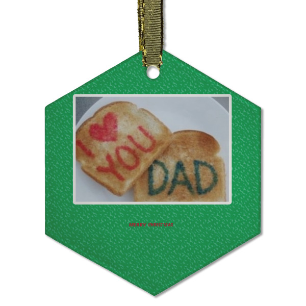 Custom Design - Frosted Glass Ornament - Hexagon