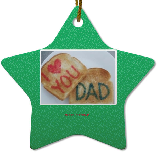Custom Design - Ceramic Flat Ornament - Star (Front)