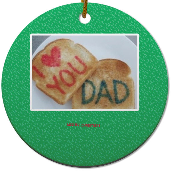 Custom Design - Ceramic Flat Ornament - Circle (Front)