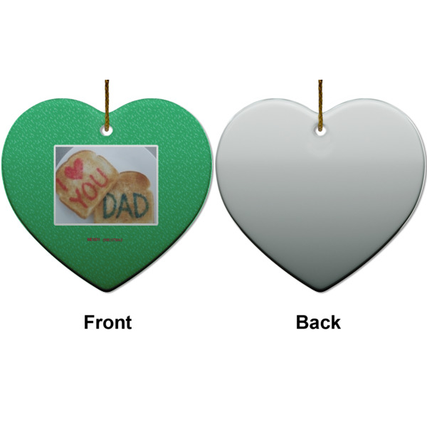 Custom Design - Ceramic Flat Ornament - Heart Front & Back (APPROVAL)
