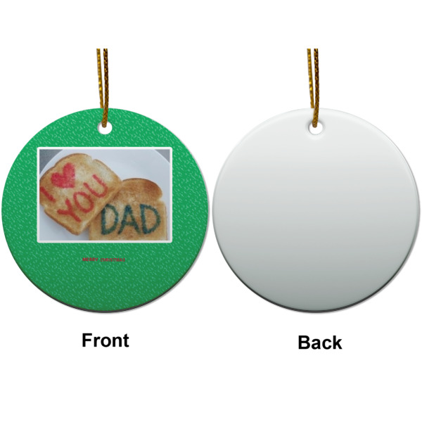Custom Design - Ceramic Flat Ornament - Circle Front & Back (APPROVAL)