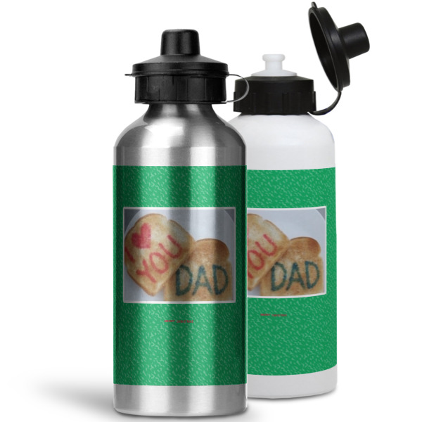 Custom Design - Aluminum Water Bottles - MAIN (white &silver)