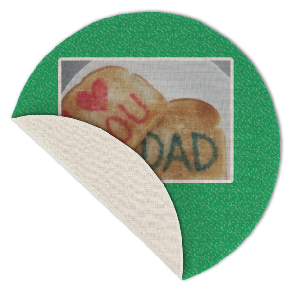 Custom Design - Round Linen Placemats - Front (folded corner single sided)