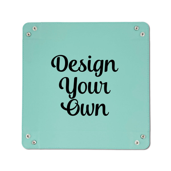Custom Design - 6" x 6" Teal Leatherette Snap Up Tray - APPROVAL