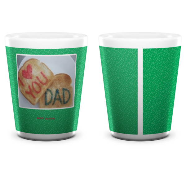 Custom Design - Ceramic Shot Glass - White - Front & Back