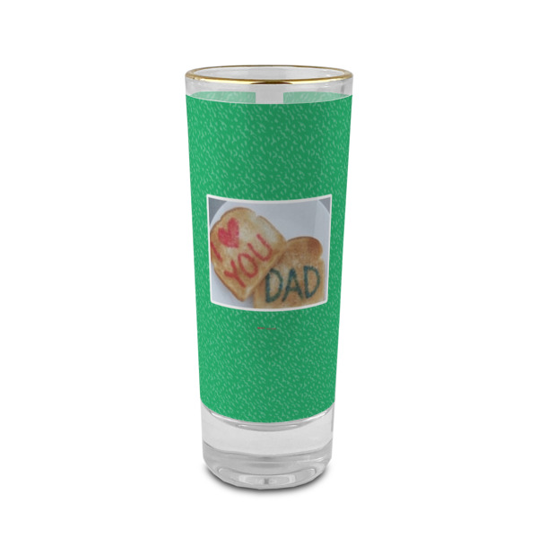 Custom Design Your Own 2 oz Shot Glass - Glass with Gold Rim