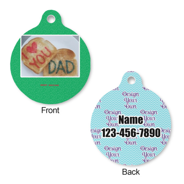 Custom Design - Round Pet ID Tag - Large - Front & Back View