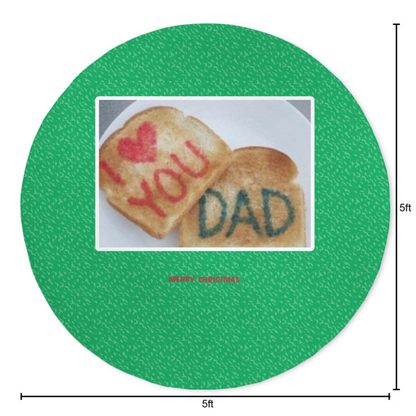 Custom Design - Round 5ft Indoor Rug - Dimensions