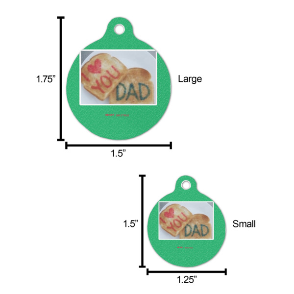 Custom Design - Round Pet ID Tag - Comparison Scale