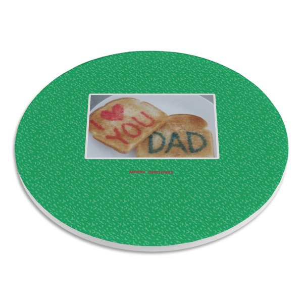 Custom Design - Round Stone Trivet - Angle View