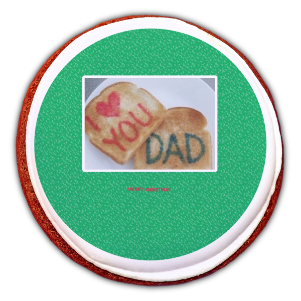 Custom Design - Printed Icing Circle - Large - On Cookie