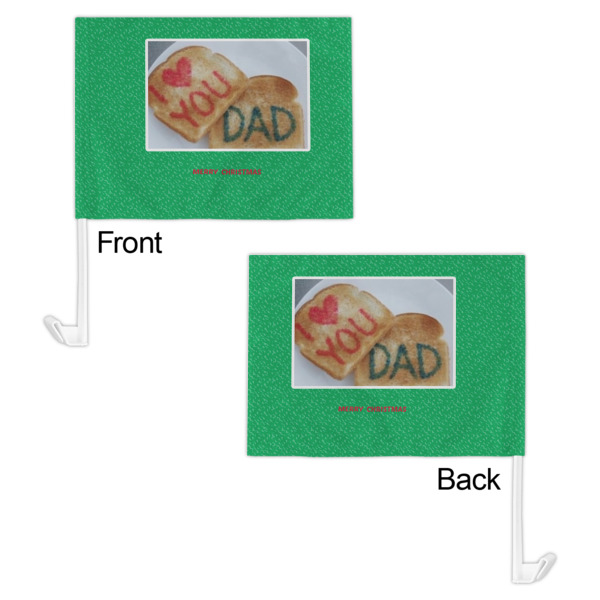 Custom Design - Car Flag - 11" x 8" - Front & Back View