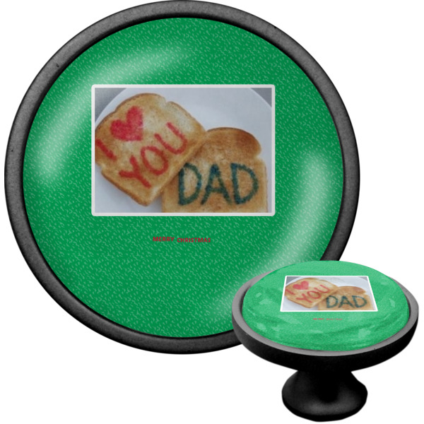 Custom Design - Black Custom Cabinet Knob (Front and Side)