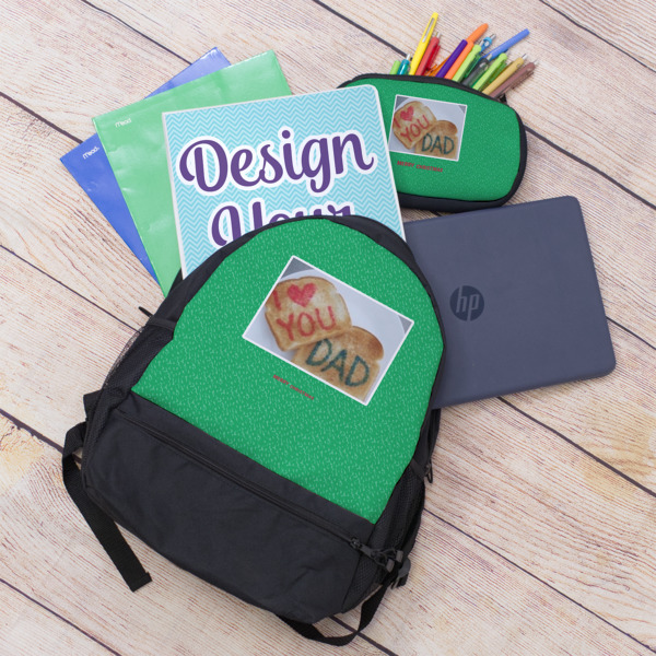 Custom Design - Large Backpack - Black - With Stuff