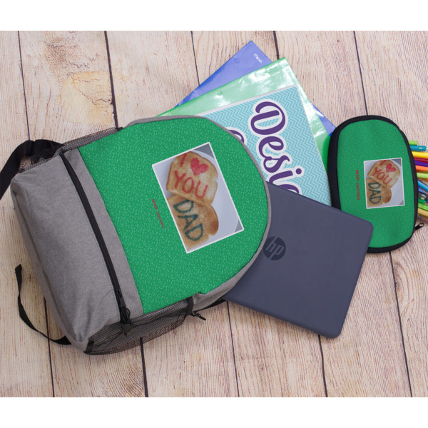 Custom Design - Large Backpack - Gray - With Stuff