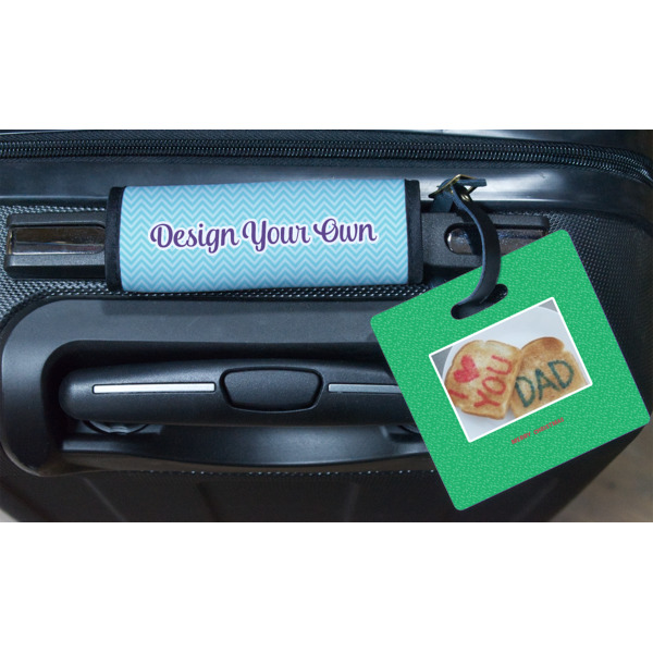 Custom Design - Square Luggage Tag & Handle Wrap - In Context