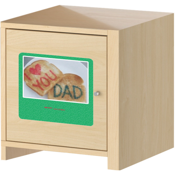 Custom Design - Square Wall Decal on Wooden Cabinet