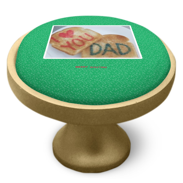 Custom Design - Cabinet Knob - Gold - Side