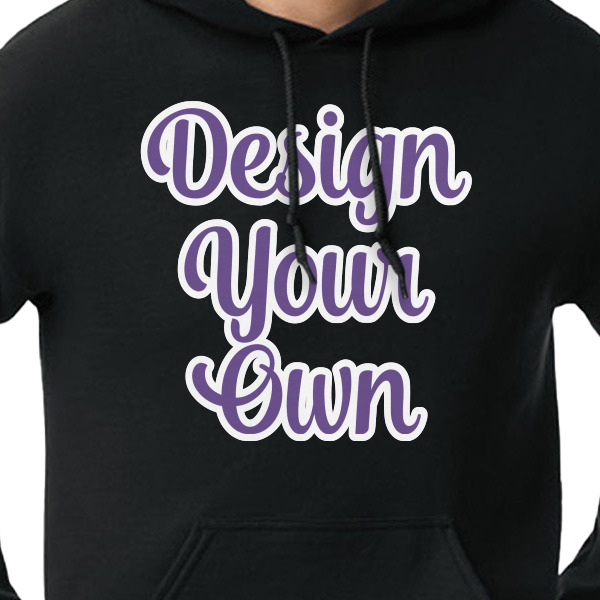 Custom Design - Black Hoodie on Model - CloseUp