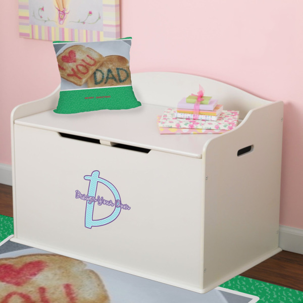 Custom Design - Wall Name & Initial Small on Toy Chest