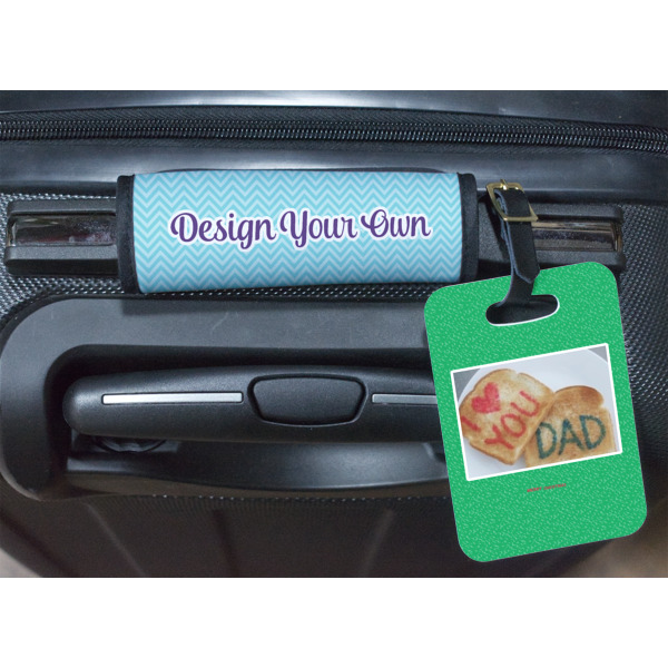 Custom Design - Luggage Wrap & Plastic Rectangular Tag - In Context