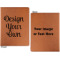 Custom Design - Cognac Leatherette Portfolios with Notepad - Large - Double Sided - Apvl