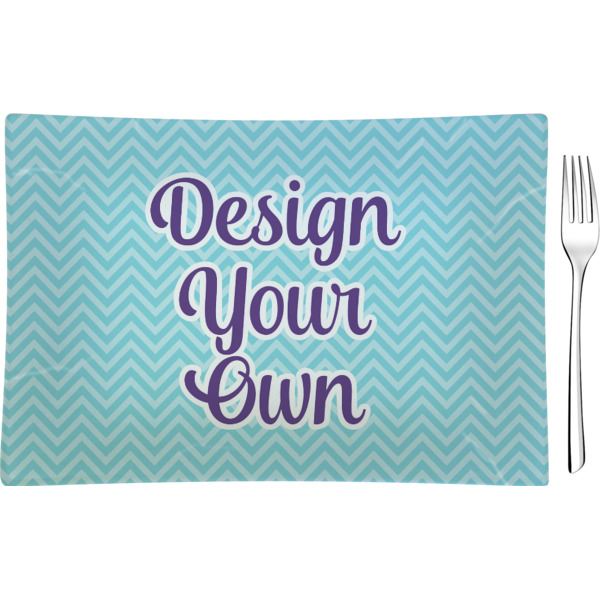 Custom Design Your Own Glass Rectangular Appetizer / Dessert Plate - Single