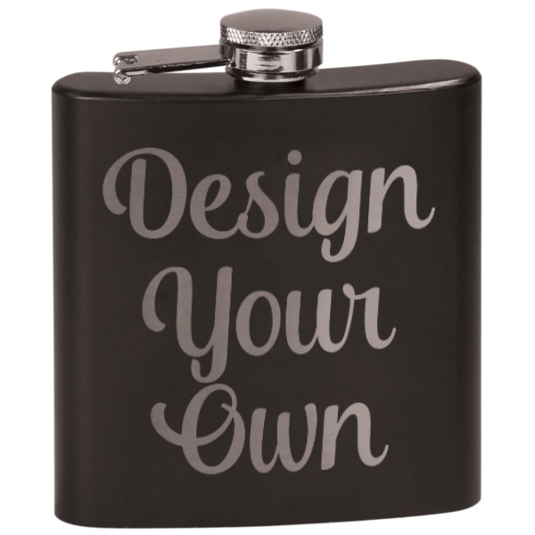 Custom Design Your Own Black Flask Set