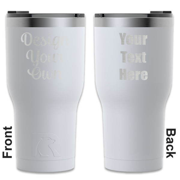 Custom Design Your Own RTIC Tumbler - White - Laser Engraved - Double-Sided