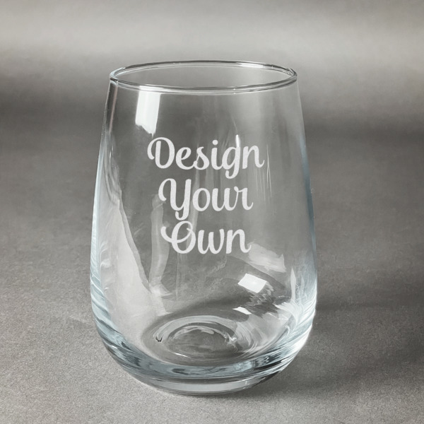 Custom Design Your Own Stemless Wine Glass - Laser Engraved