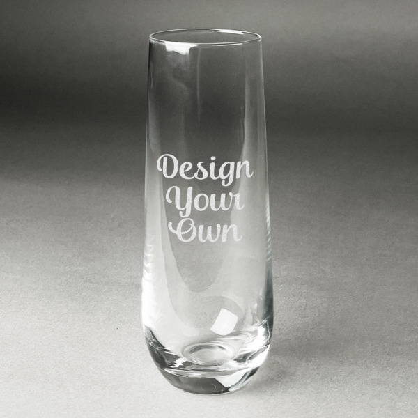 Custom Design Your Own Champagne Flute - Stemless - Laser Engraved