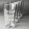 Custom Design - Set of Four Engraved Pint Glasses - Set View