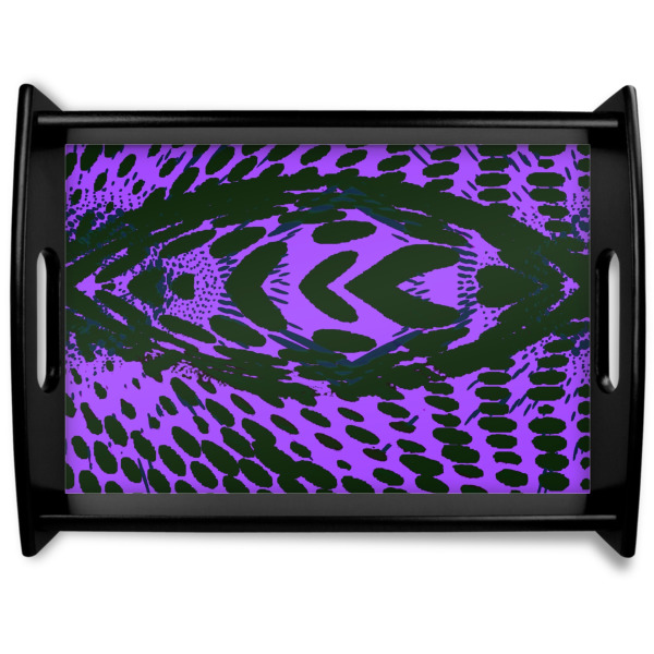 Custom Design Your Own Black Wooden Tray - Large