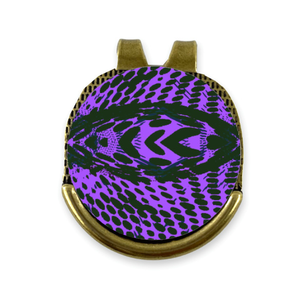 Custom Design - Golf Ball Marker Hat Clip Gold - Front