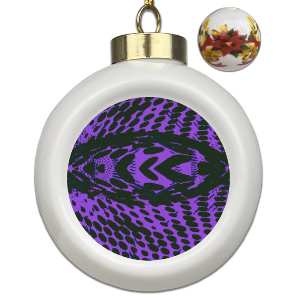 Custom Design Your Own Ceramic Ball Ornaments - Poinsettia Garland