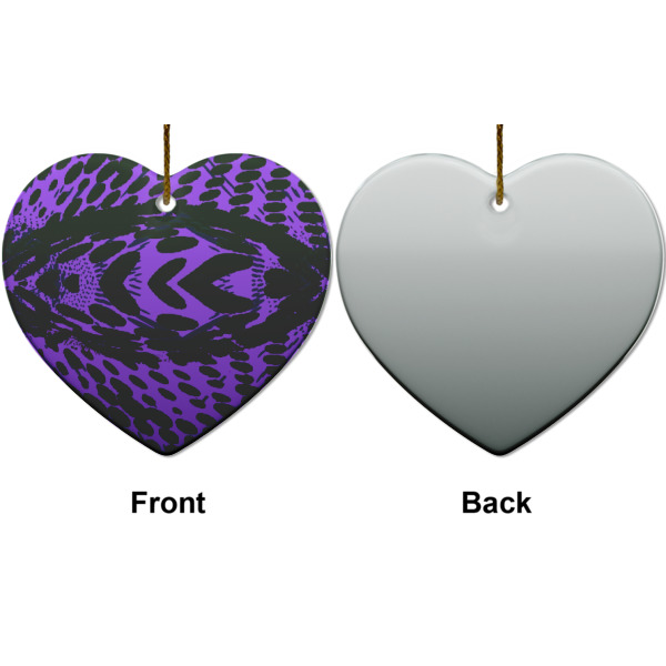 Custom Design - Ceramic Flat Ornament - Heart Front & Back (APPROVAL)