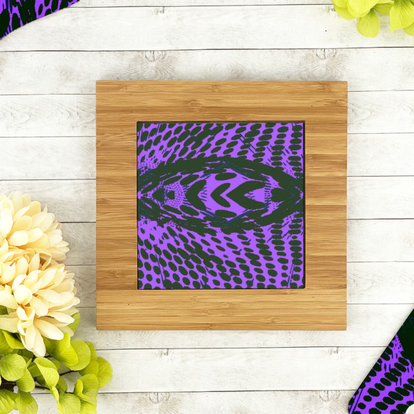 Custom Design - Bamboo Trivet with 6" Tile - LIFESTYLE
