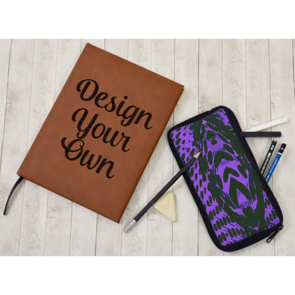 Custom Design - Leather Sketchbook - Large - Double Sided - In Context
