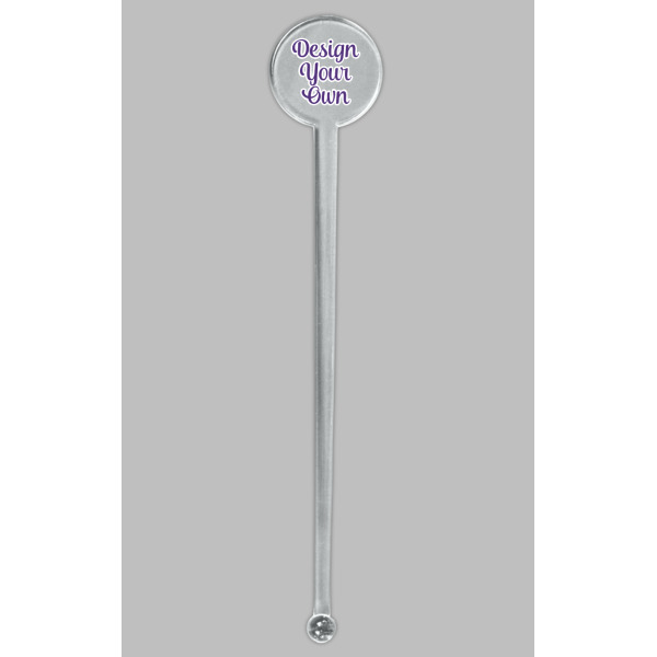 Custom Design - Clear Plastic 7" Stir Stick - Round - Single Stick
