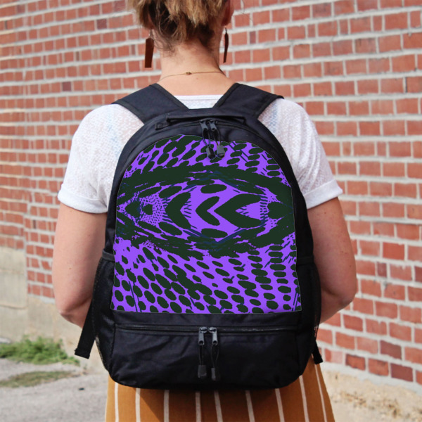 Custom Design - Large Backpack - Black - On Back